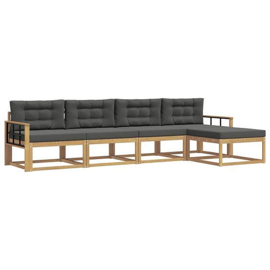 Ensemble de canapés d'extérieur 4 pc blanc et anthracite