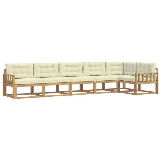 Ensemble de canapés d'extérieur 4 pcs blanc et crème polyester