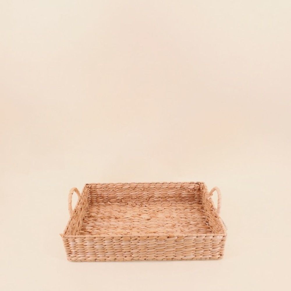 Plateau avec poignées en fibres naturelles 41x30cm