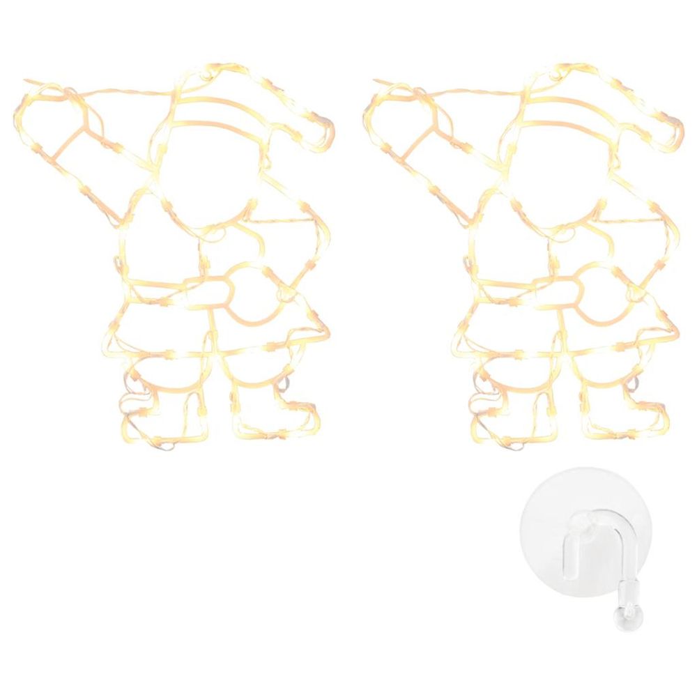 Lumières de noël silhouette du père noël 2 pcs 35 led