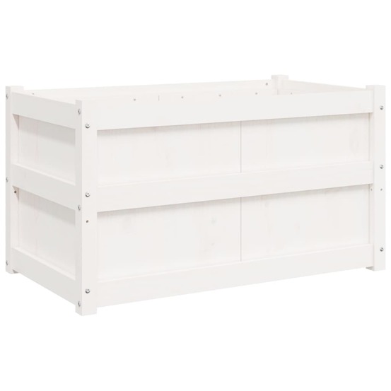Jardinière blanc 90x50x50 cm bois de pin massif
