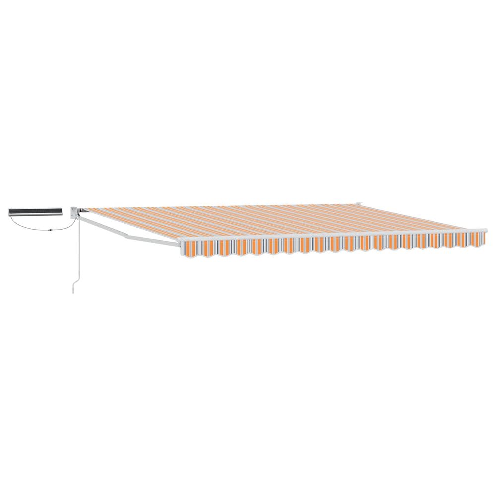 Auvent rétractable électrique bleu, orange, blanc 4 × 3 m