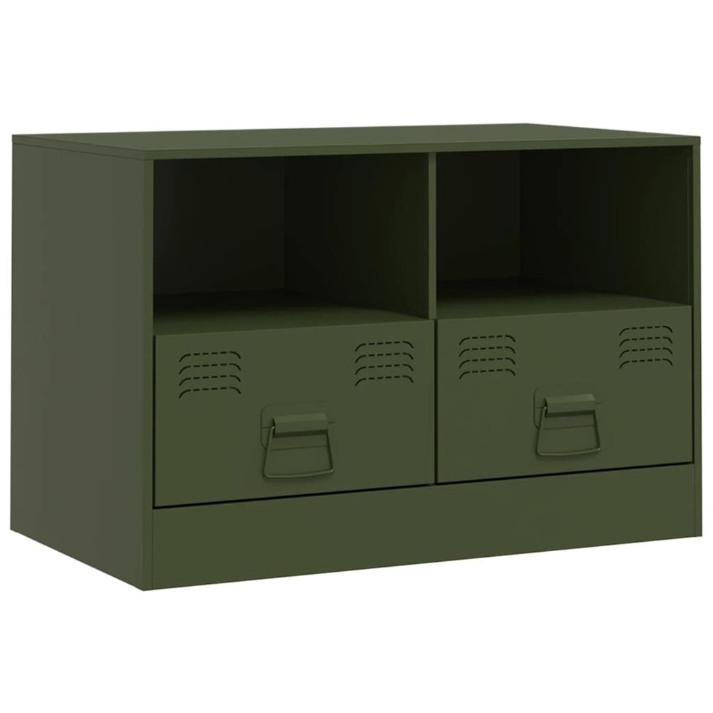 Meuble tv vert olive 67x39x44 cm acier