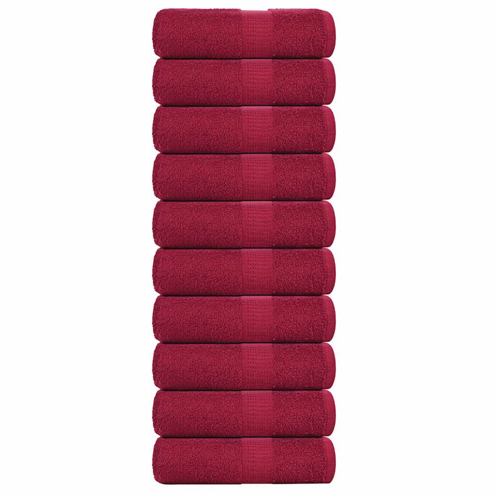 Serviettes d'invité frogn 10pcs bordeaux 30x50 cm 360 g/m²