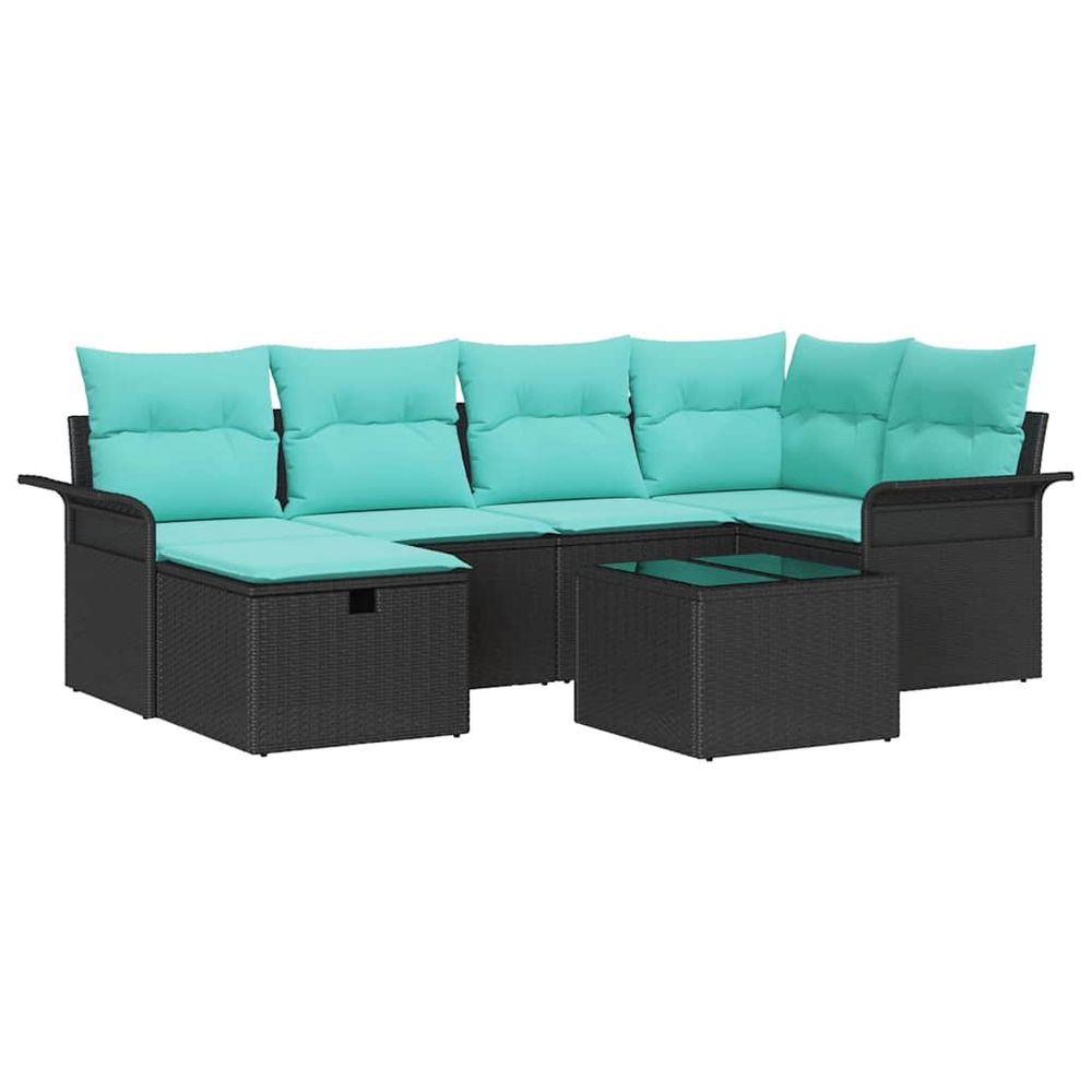 Ensemble de canapé de jardin 7 pc poly rotin