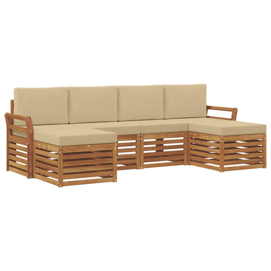 Ensembles de canapés avec coussin 6 pcs naturel et beige