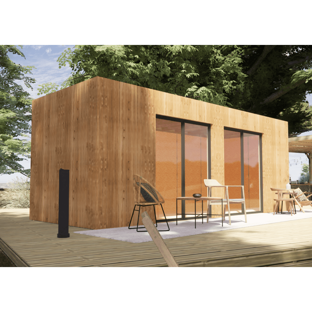 Bureau de jardin habitable en bois 6,6 x 2,4 x 2,7 m avec plancher isolé / menuiseries alu k-line