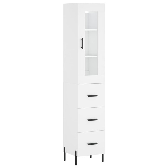 Buffet bahut commode armoire meuble de rangement organisateur cuisine salle de séjour salon haut 34,5 x 34 x 180 cm bois d'in