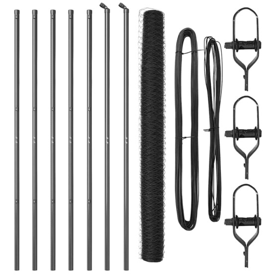 Poteau de clôture. Gris 10 x 1,6 m (treillis de 50 mm)