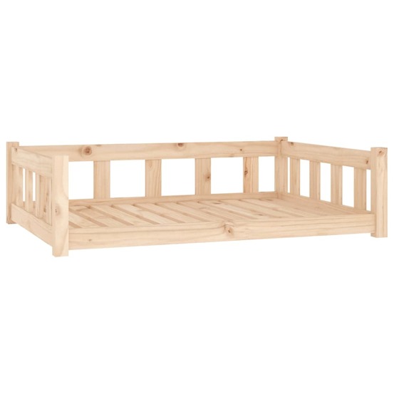 Lit pour chien 105,5 x 75,5 x 28 cm bois de pin massif
