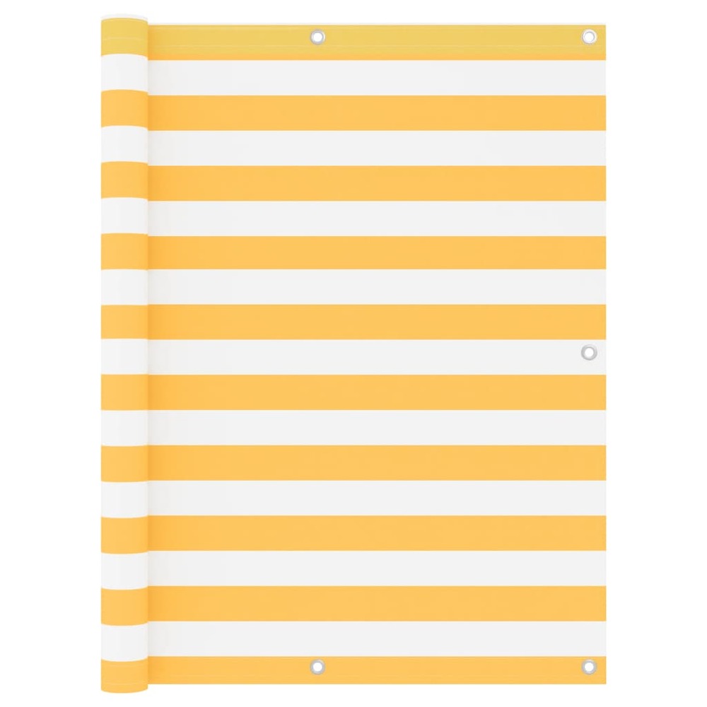 Écran de balcon brise pare vue protection confidentialité 120 x 500 cm tissu oxford blanc et jaune