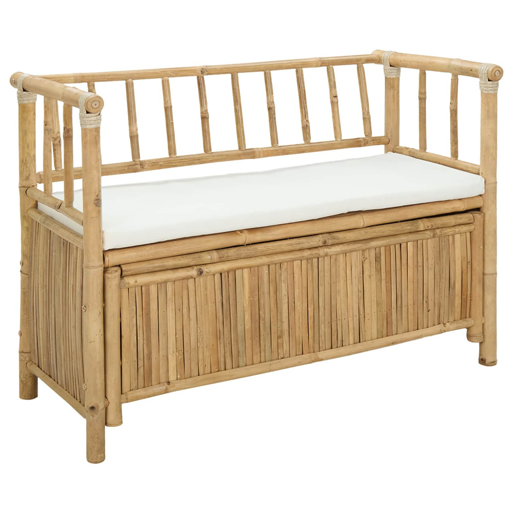 Banc de rangement de jardin 110 x 47 x 80 cm bambou naturel