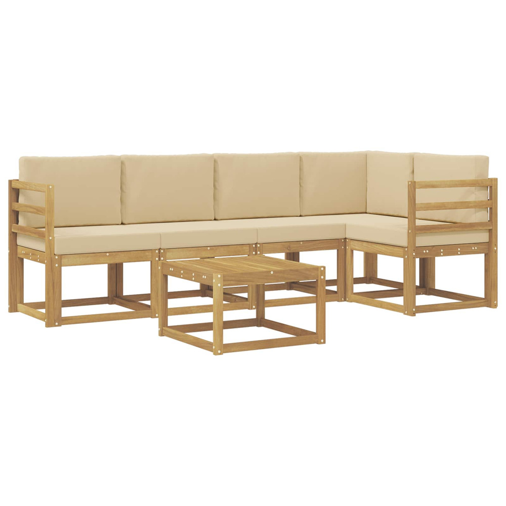 Ensemble de canapés d'extérieur 6 pcs blanc et beige