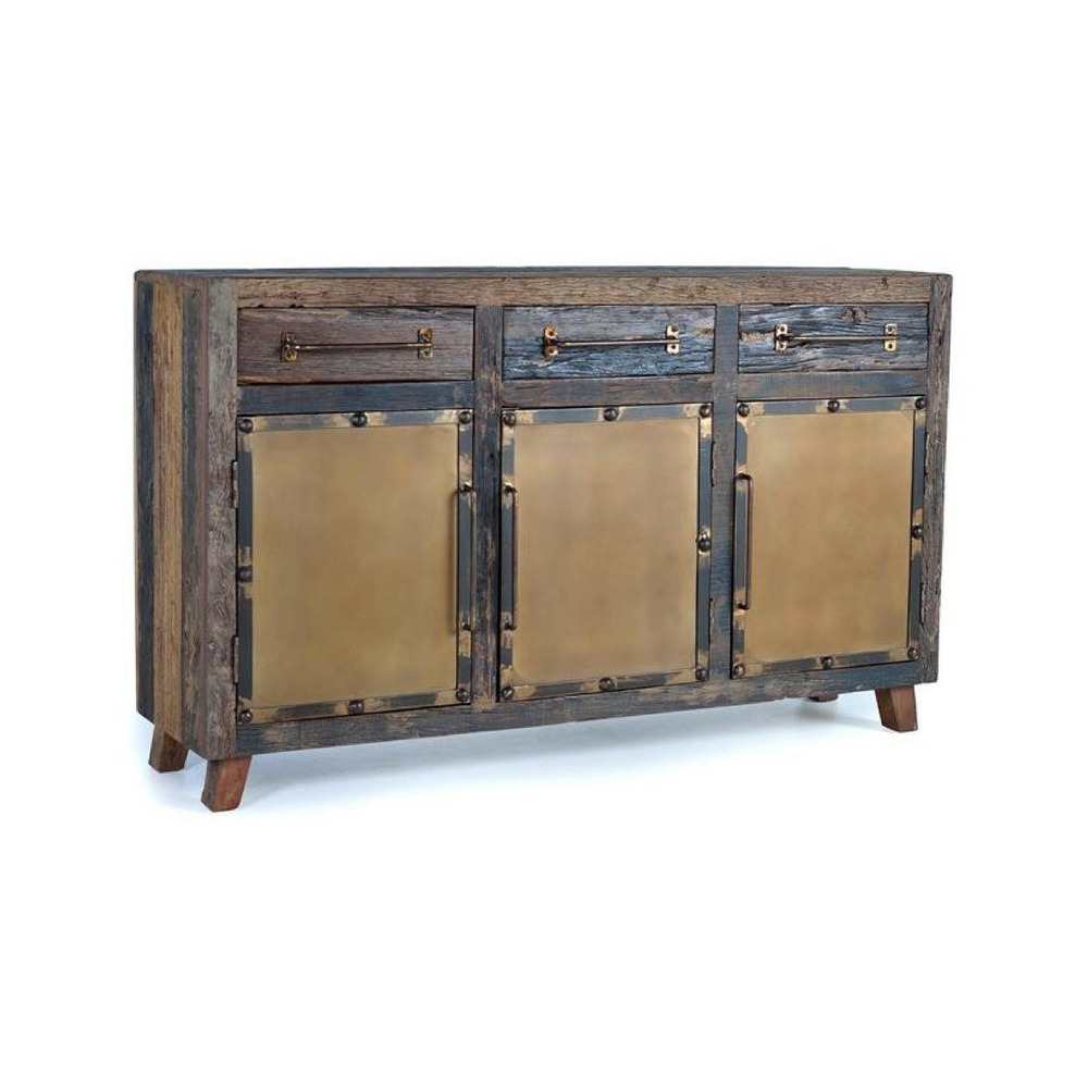 Buffet 3 tiroirs bois marron - cybèle décoration d'autrefois