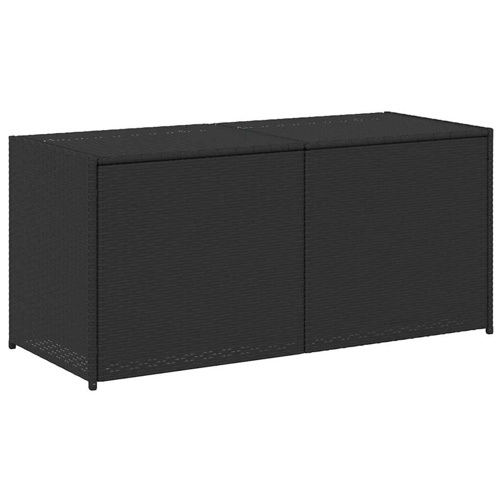 Boîte de rangement de jardin noir 283l résine tressée