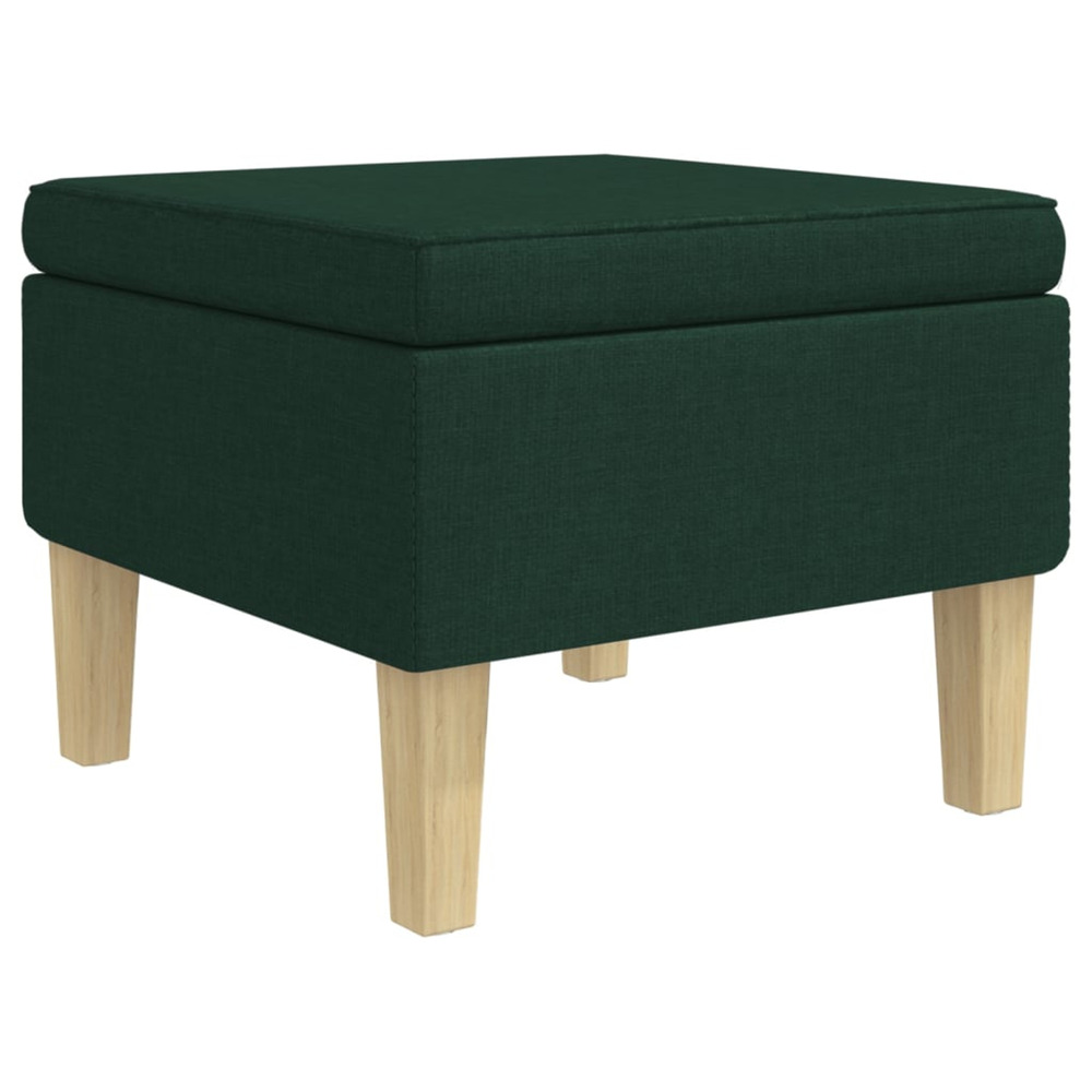 Tabouret avec pieds en bois vert foncé tissu