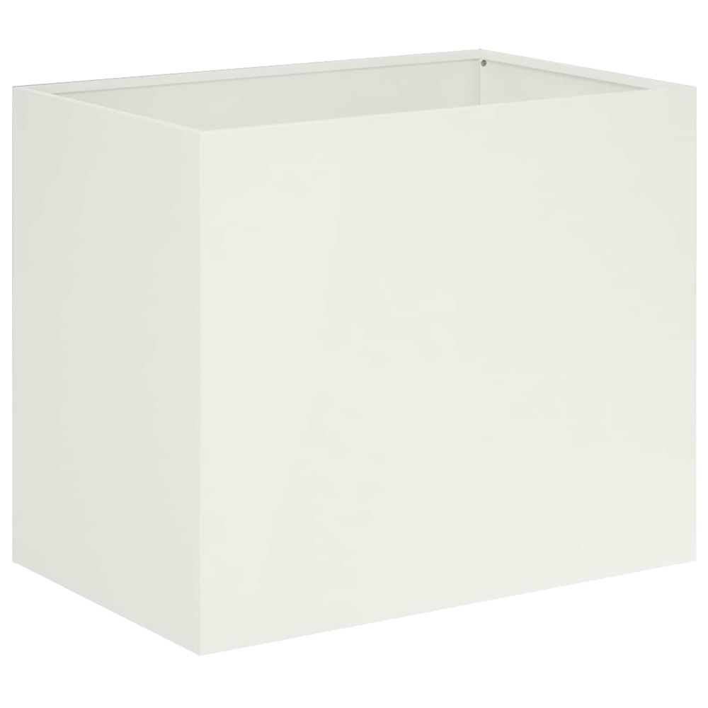 Cache-pot de jardin blanc 50 x 40 x 50 cm acier laminé à froid