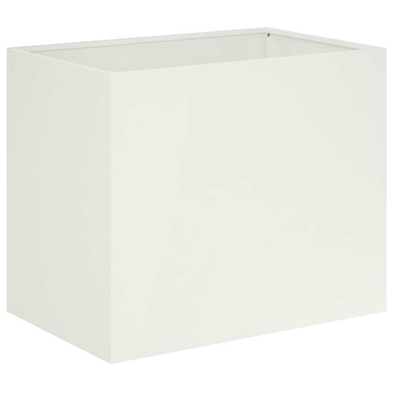 Cache-pot de jardin blanc 50 x 40 x 50 cm acier laminé à froid