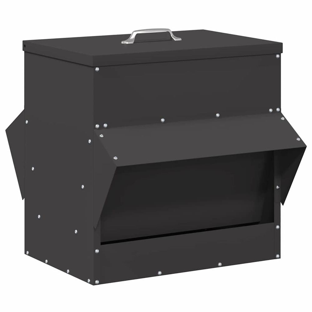 Mangeoire pour poules noir 40,5 x 45 x 41 cm 20 kg