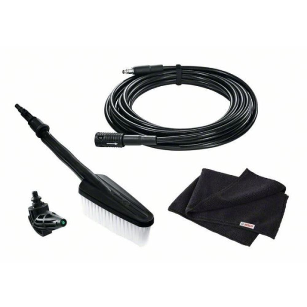 Kit de nettoyage voiture pour nettoyeurs haute pression - brosse de lavage, tuyau haute pression, buse a 90°, chiffon