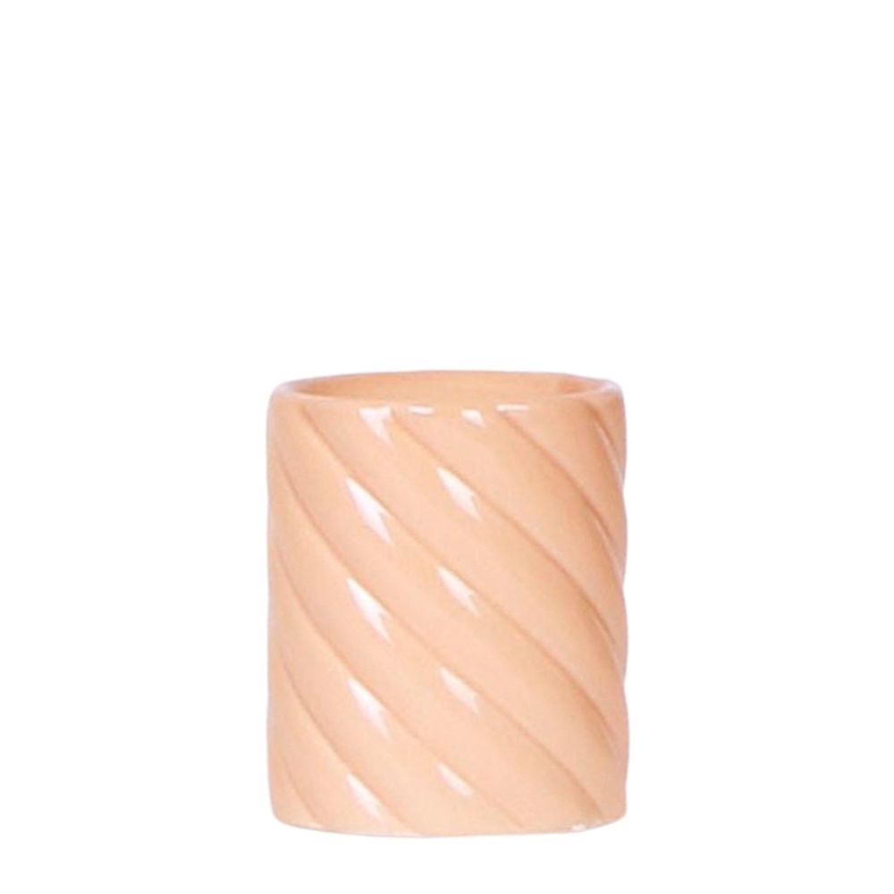 Cache-pot céramique pastel version haute - silhouette élancée - pot de 6cm - pêche