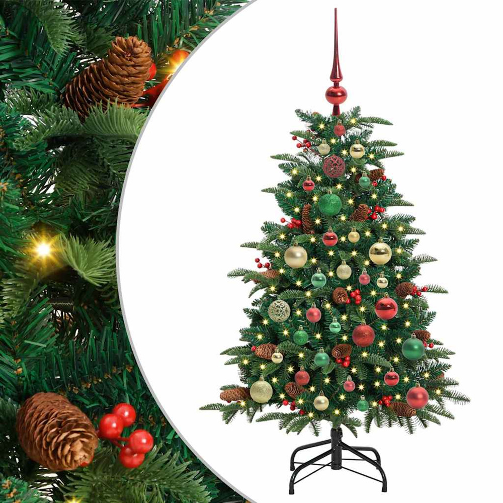 Sapin de noël artificiel vert 120 cm pvc, métal et plastique