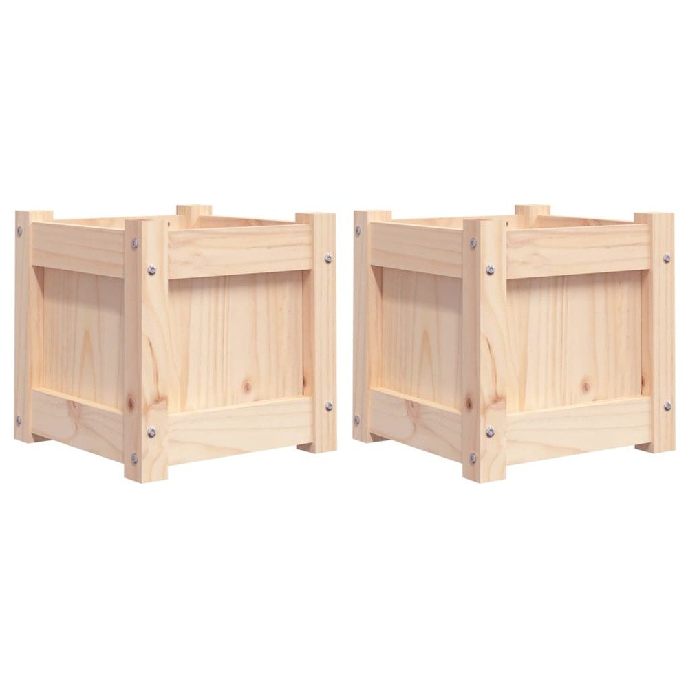 Jardinière d'extérieurs 2 pcs bois de pin massif