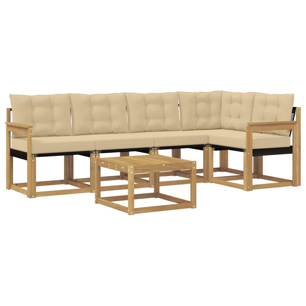 Ensemble de canapés d'extérieur 6 pc blanc et beige