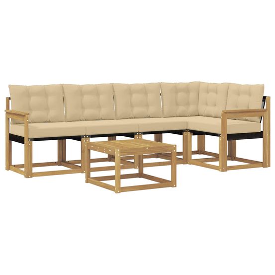 Ensemble de canapés d'extérieur 6 pc blanc et beige
