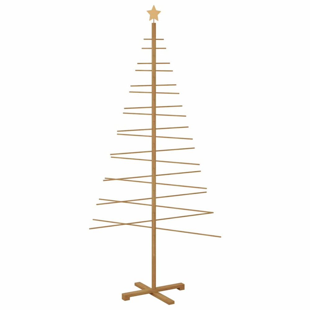 Arbre de noël en bois avec support marron 210 cm bambou