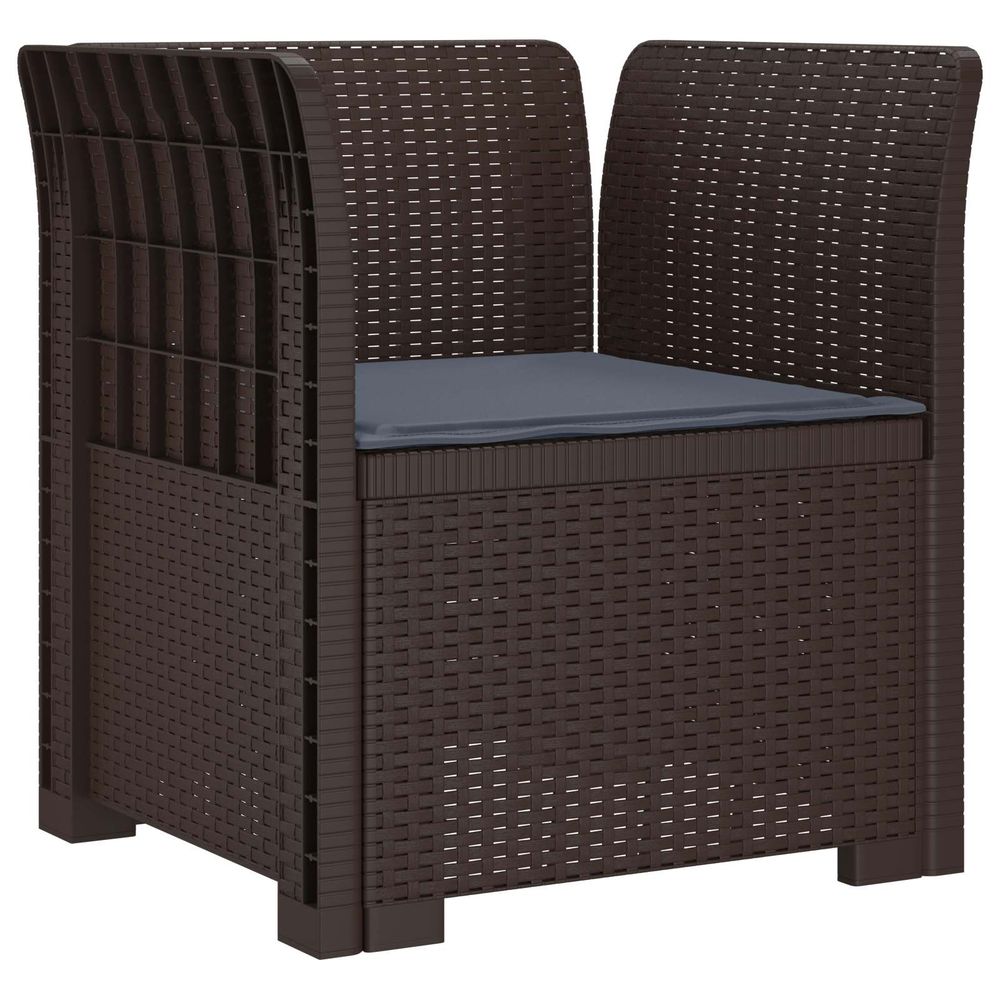Fauteuil 1 place avec coussin look rotin pp marron