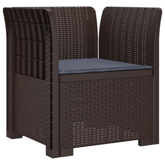 Fauteuil 1 place avec coussin look rotin pp marron