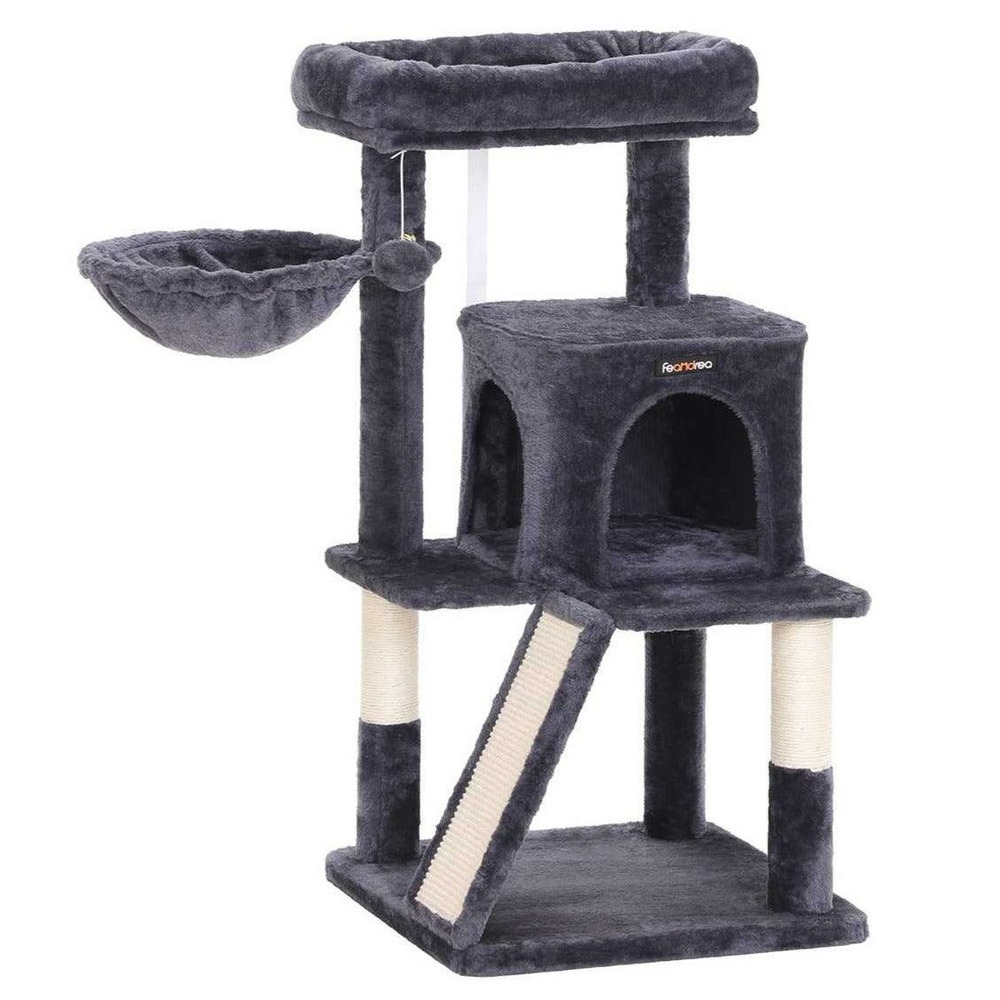Arbre à chat tour avec plate-forme haute 96 cm gris anthracite