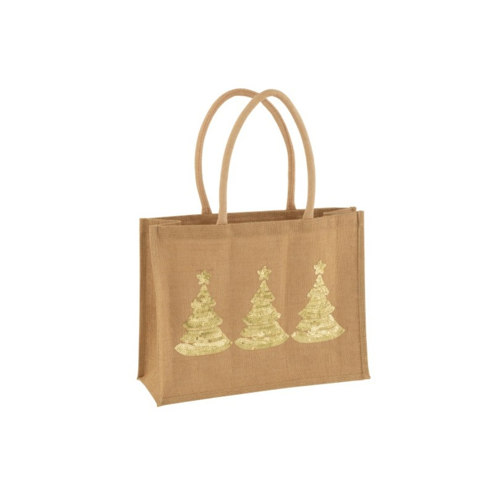 Sac avec sapins de noël en textile multicouleur 43x16x33cm