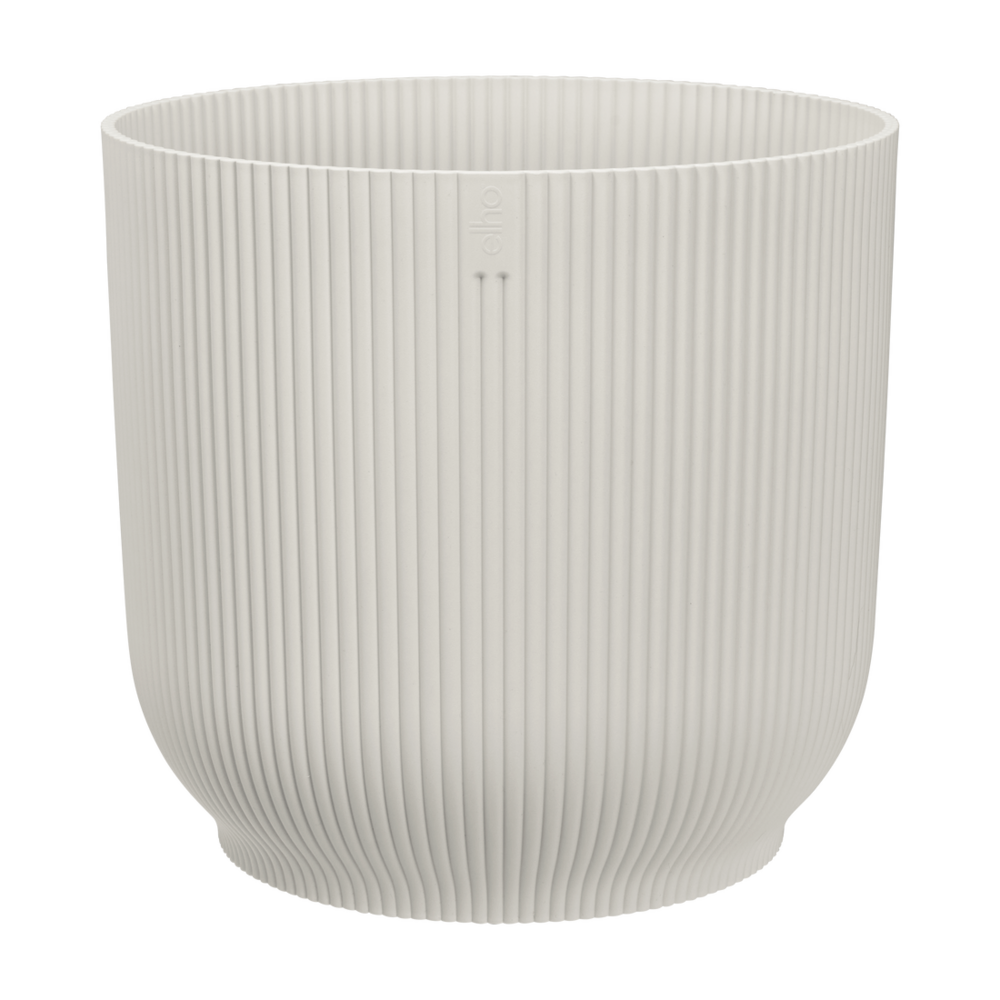 Cache-pot vibes fold rond elho - pot de 16cm - blanc soie