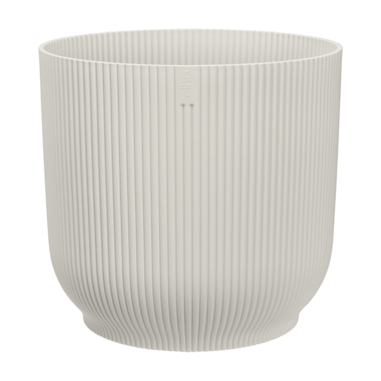 Cache-pot vibes fold rond elho - pot de 16cm - blanc soie