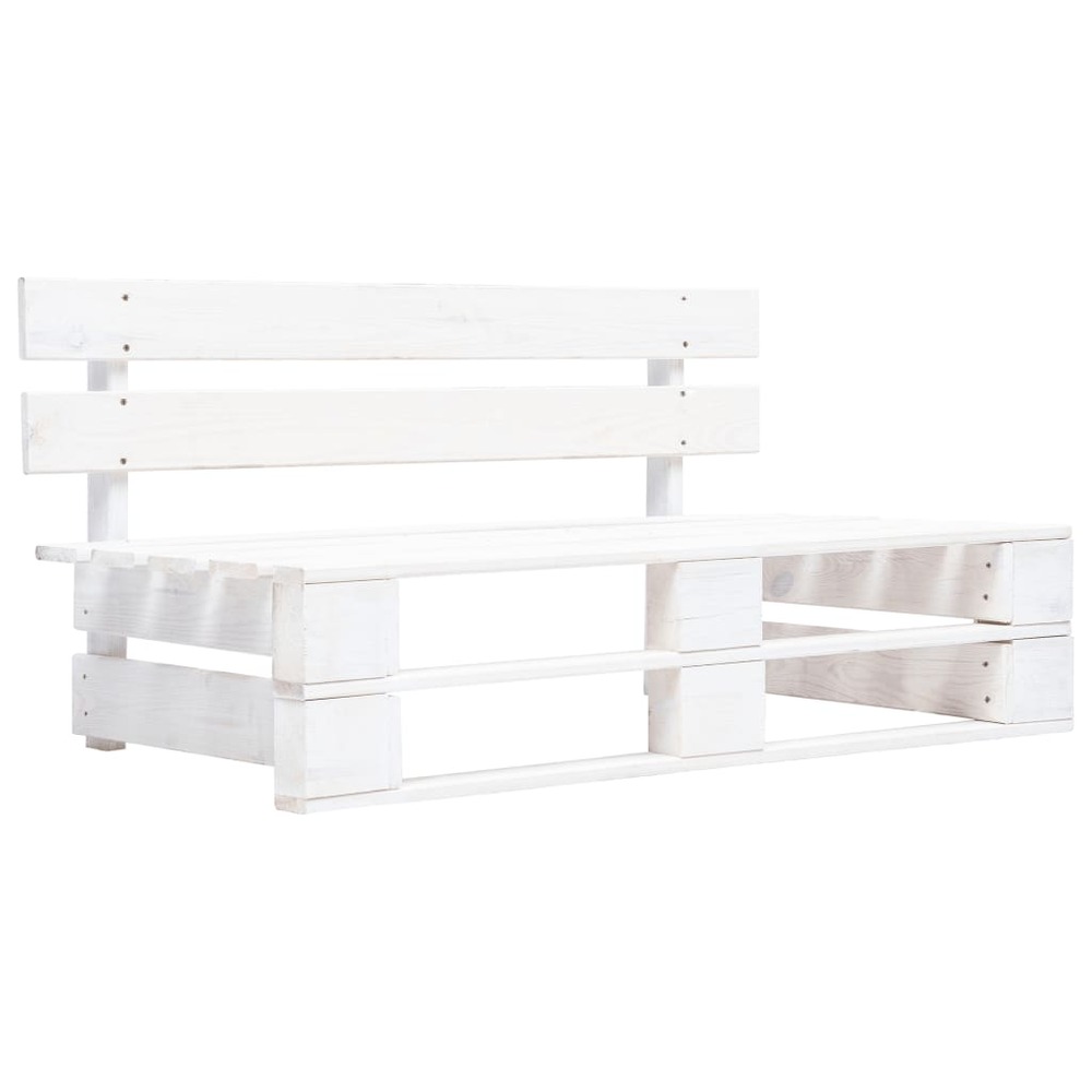 Banc de jardin meuble de patio d'extérieur terrasse palette de jardin bois blanc