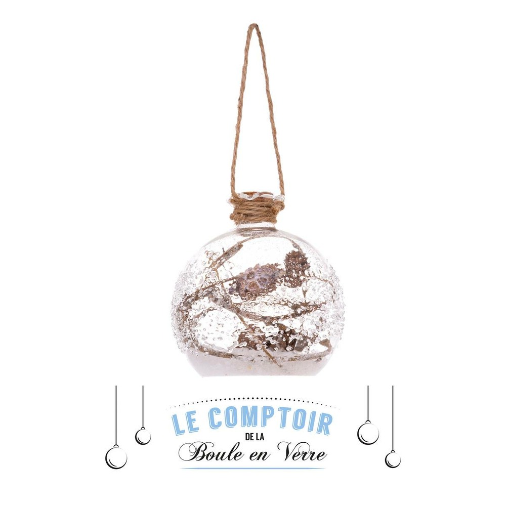 Boule fiole intérieur déco 8cm verre