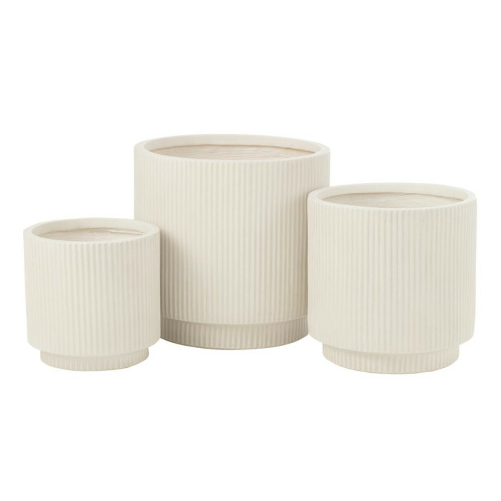 Lot de 3 cache-pots rainurés 