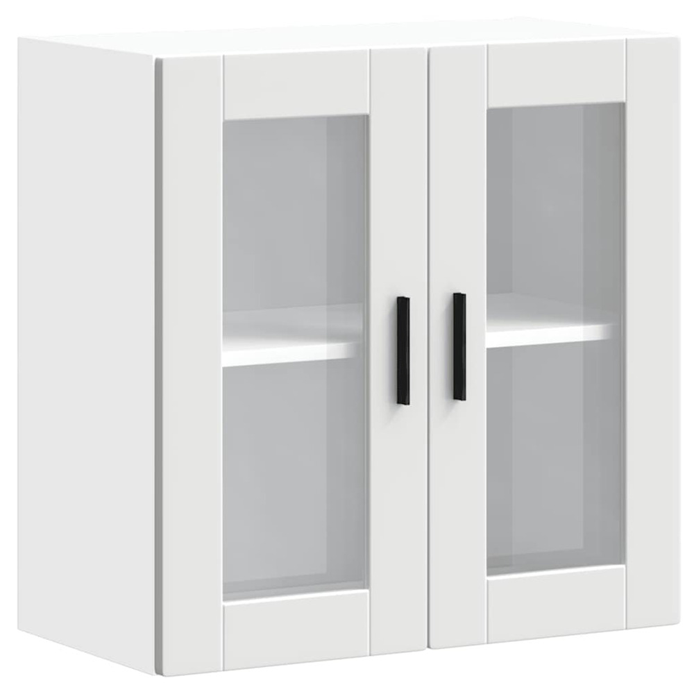 Armoire murale de cuisine avec porte en verre porto blanc