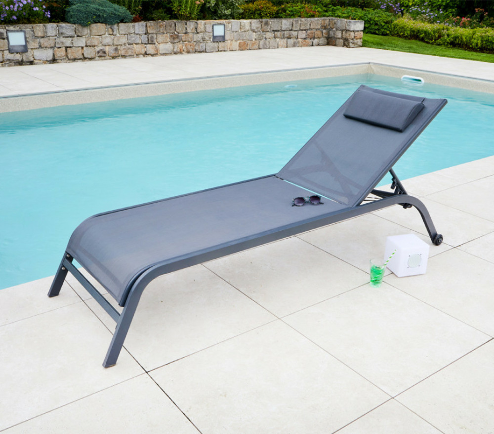 Transat de jardin en acier - gris anthracite - gozo