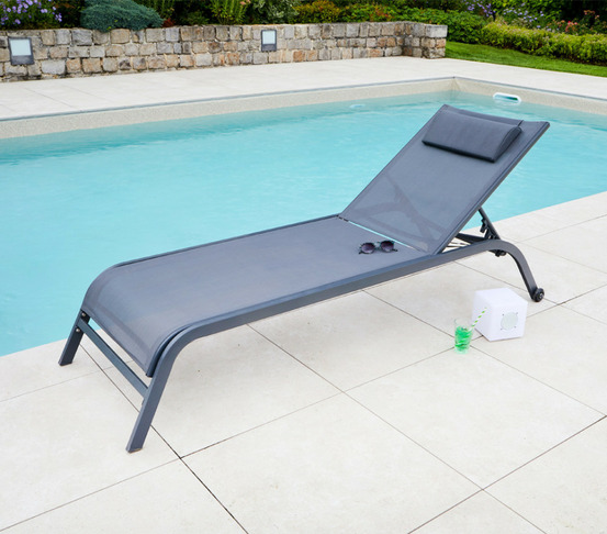 Transat de jardin en acier - gris anthracite - gozo