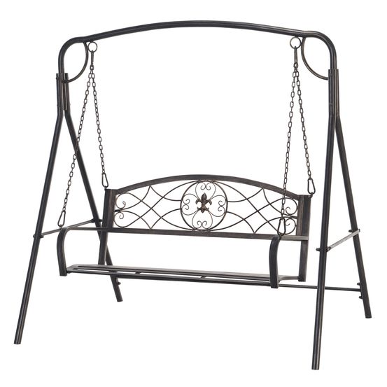 Étrier support balançoire jardin style vintage finition laiton 167×123×175cm