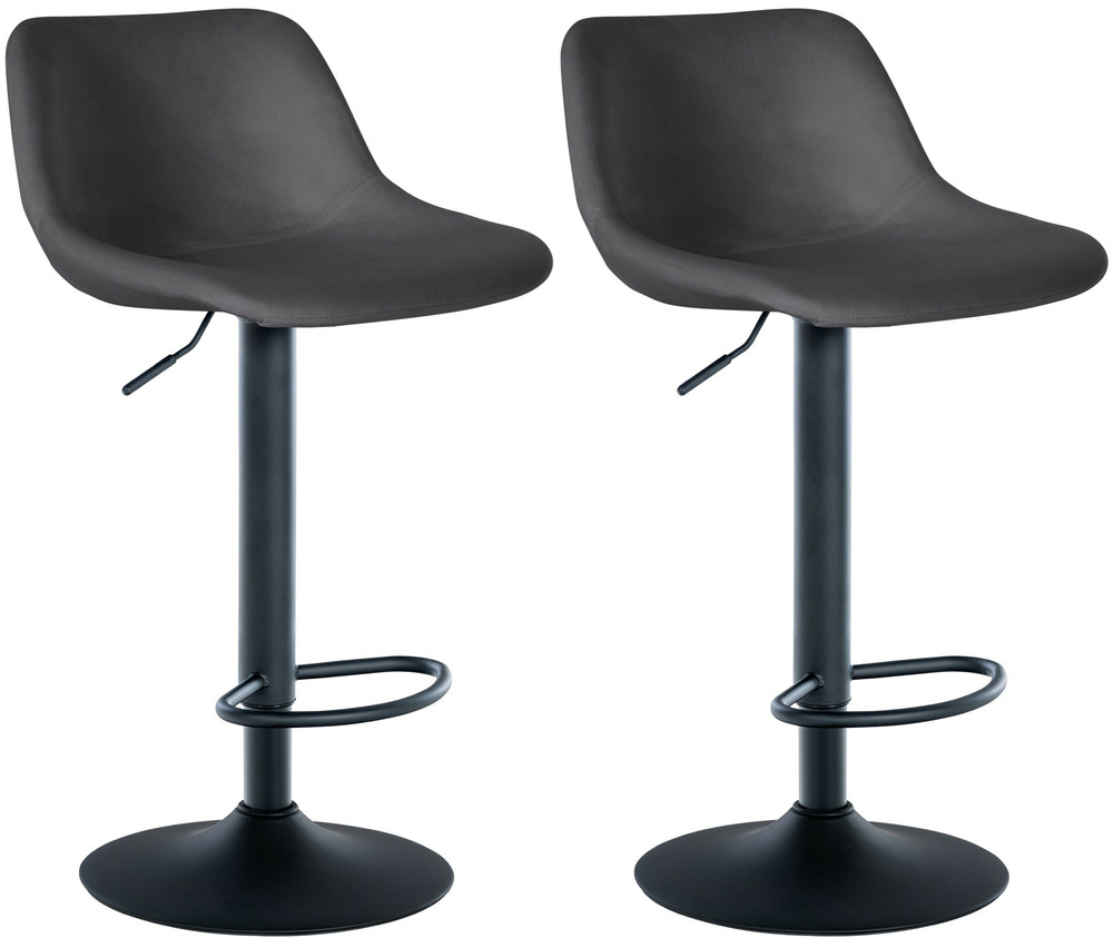 Lot de 2 tabourets de bar loft velours