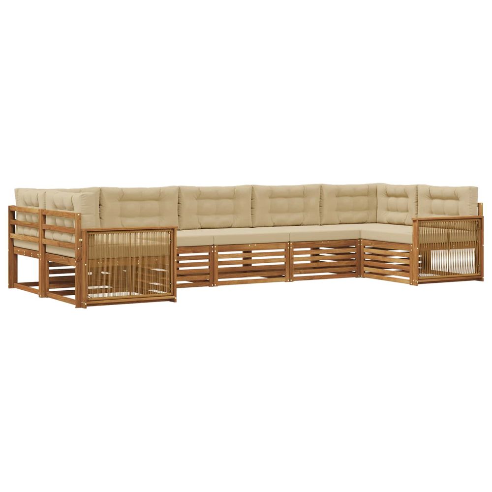 Ensemble de canapés d'extérieur 7 pc naturel et beige