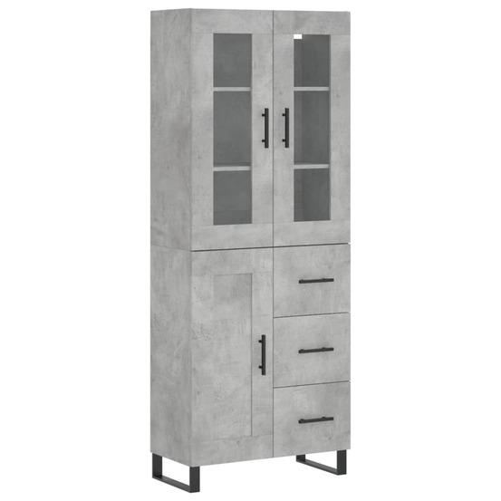Buffet bahut commode armoire meuble de rangement organisateur cuisine salle de séjour salon haut 69,5 x 34 x 180 cm bois d'in