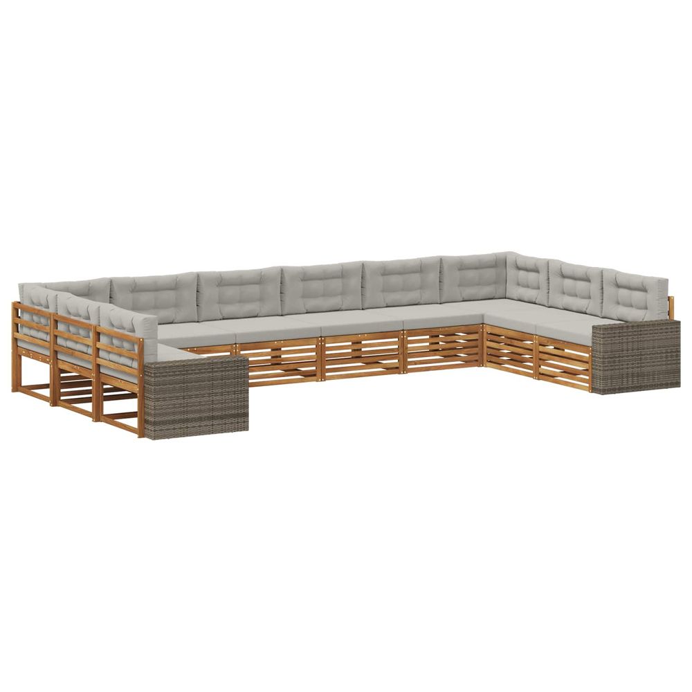 Ensembles de canapés 10 pc bois d'acacia massif