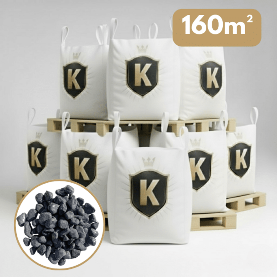 Galet marbre gris anthracite 25/40 mm – pack 8 big bag +/- 1,5t – 160 m²