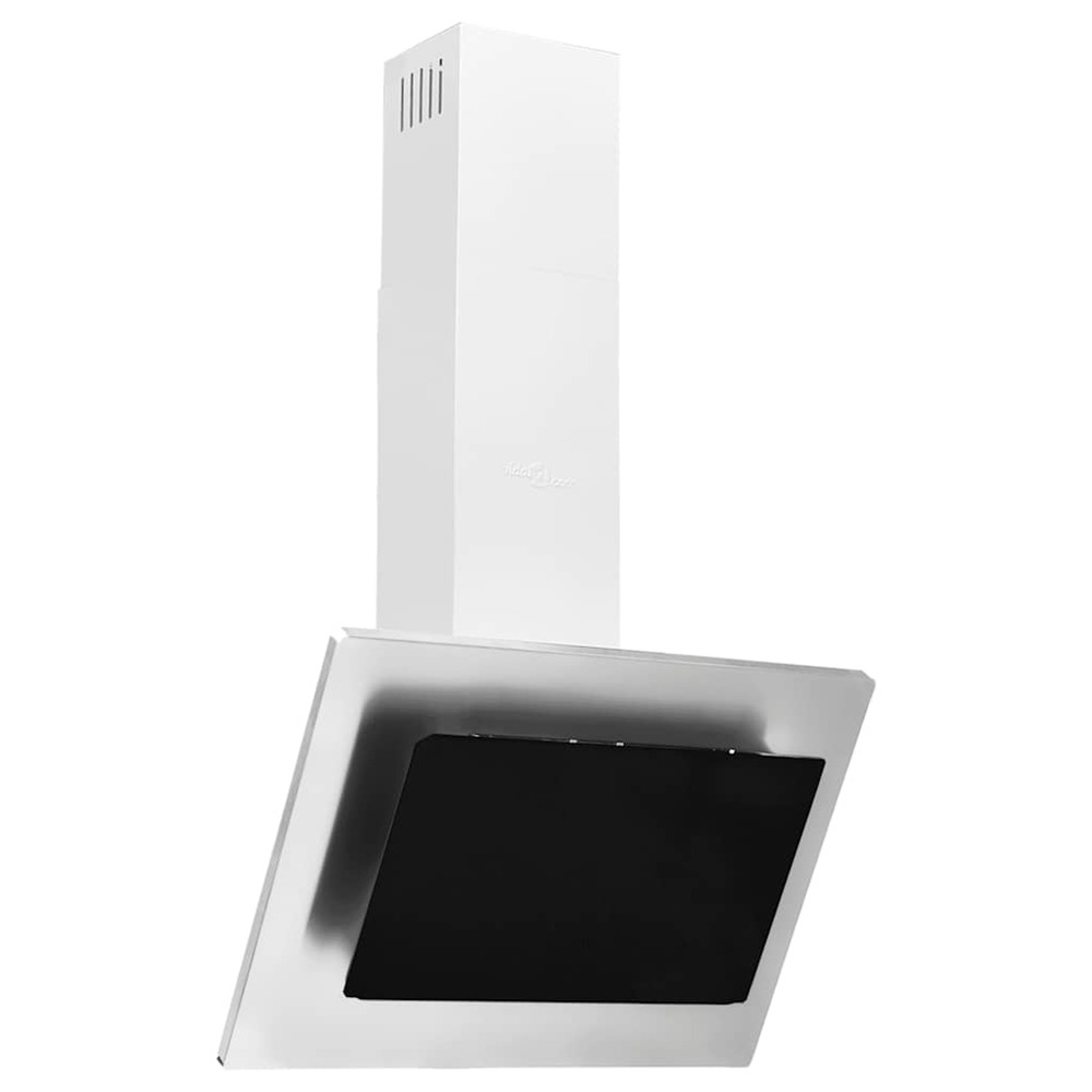 Hotte murale 60 cm acier inoxydable et verre trempé argenté