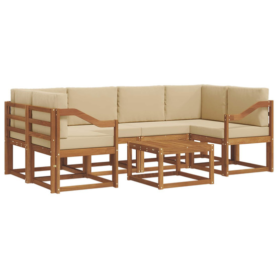 Ensemble de canapés d'extérieur 7 pcs naturel et beige